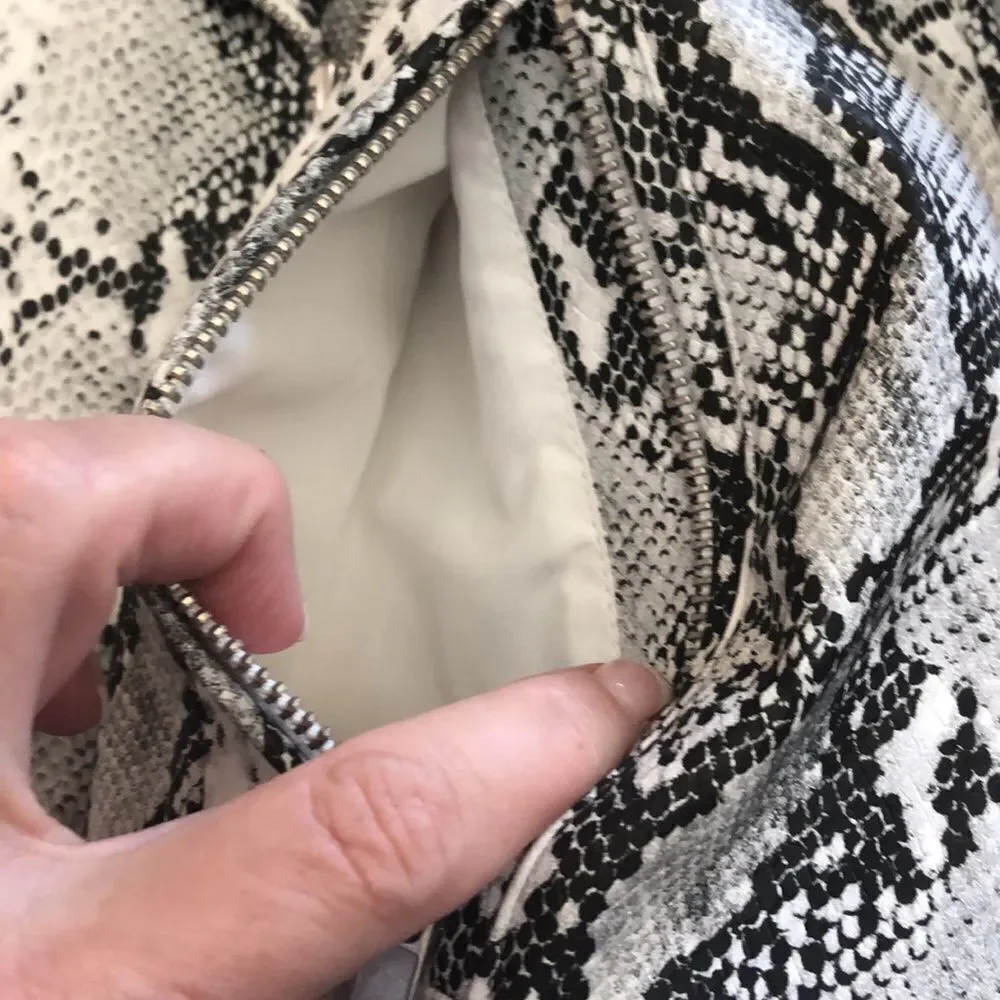 Cupcakes and Cashmere Beatrix Snake Print Moto Jacket